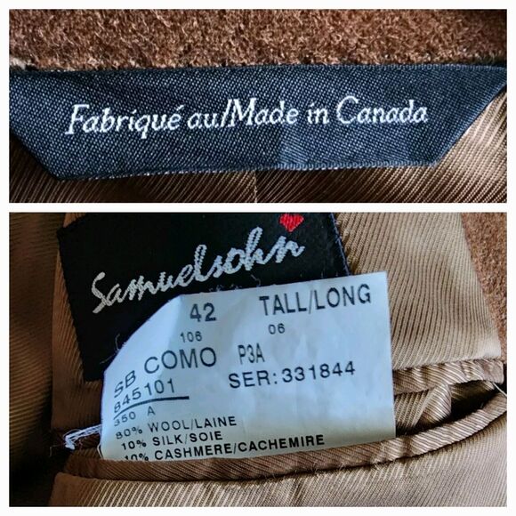 SAMUELSOHN SB Como Sports Coat 42L Long Brown Blazer Wool Silk Cashmere - Picture 8 of 13